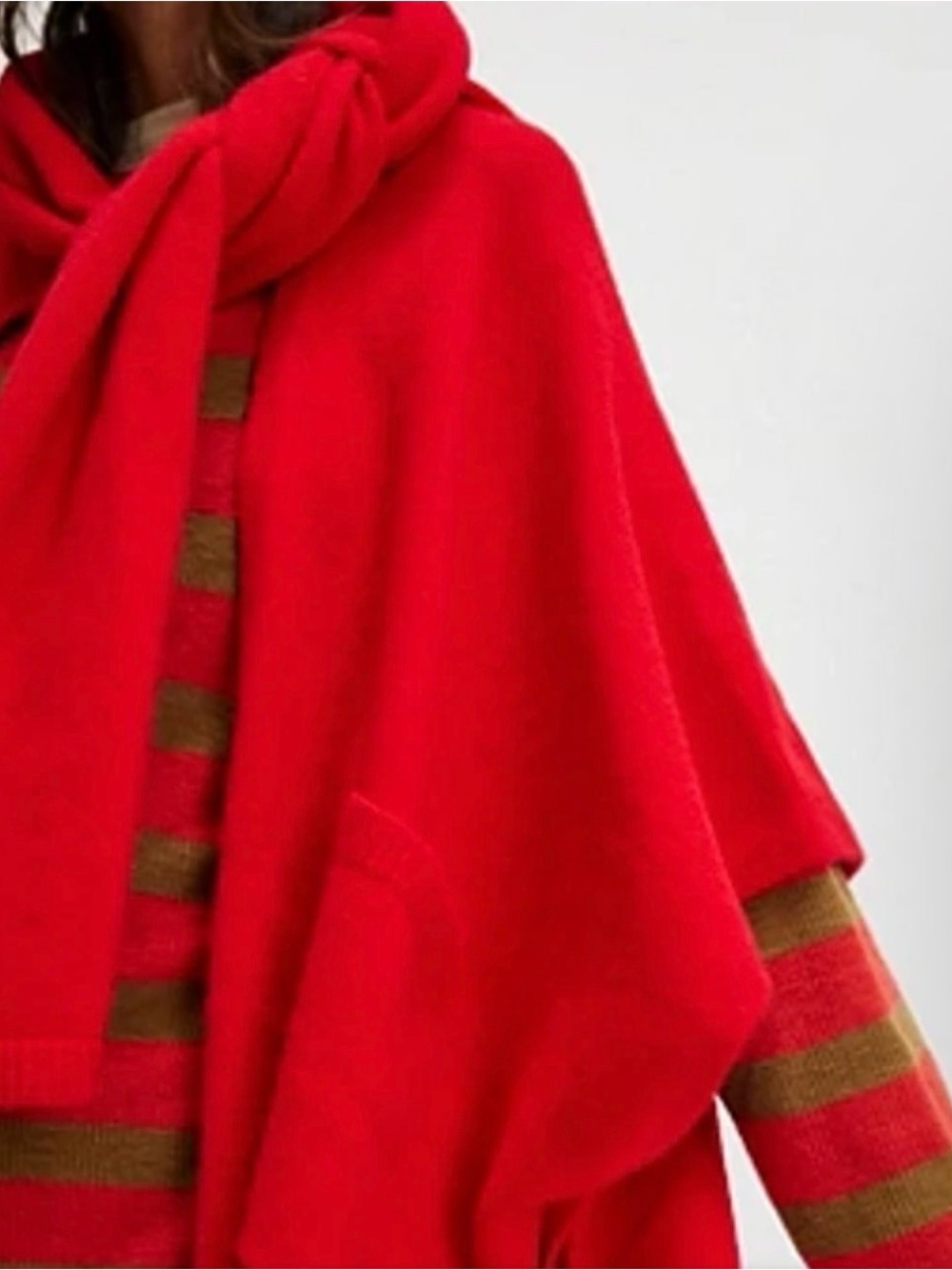 Free People Red Ellie Wrap Scarf Kimono